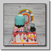12" deep rainbow cake - price on application